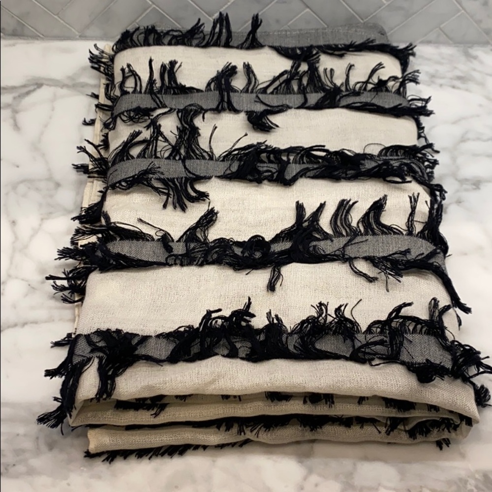 Chloe Fil Coupe Wool/Silk Scarf - Navy/White